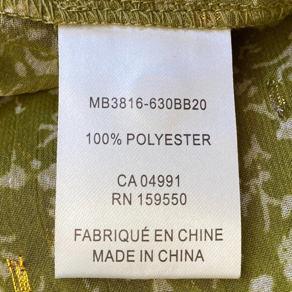 Maison d’ Amélie Boho Floral Green Shirred Ruffle Sheer Cottagecore Blouse-S - Picture 14 of 15